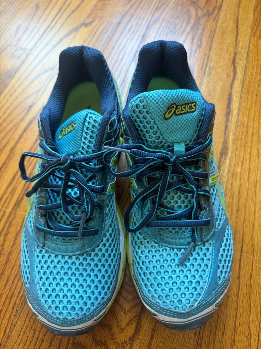 Asics Turquoise & Lime Women's Running Sneakers - Picture 4 of 4